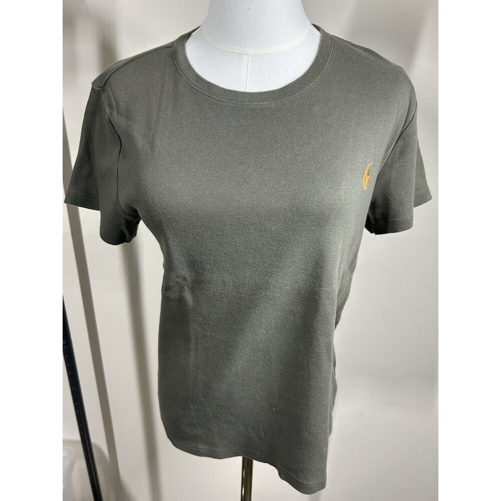 Ralph Lauren Sport Womens Top Size XL Olive Green Cap Sleeves 078